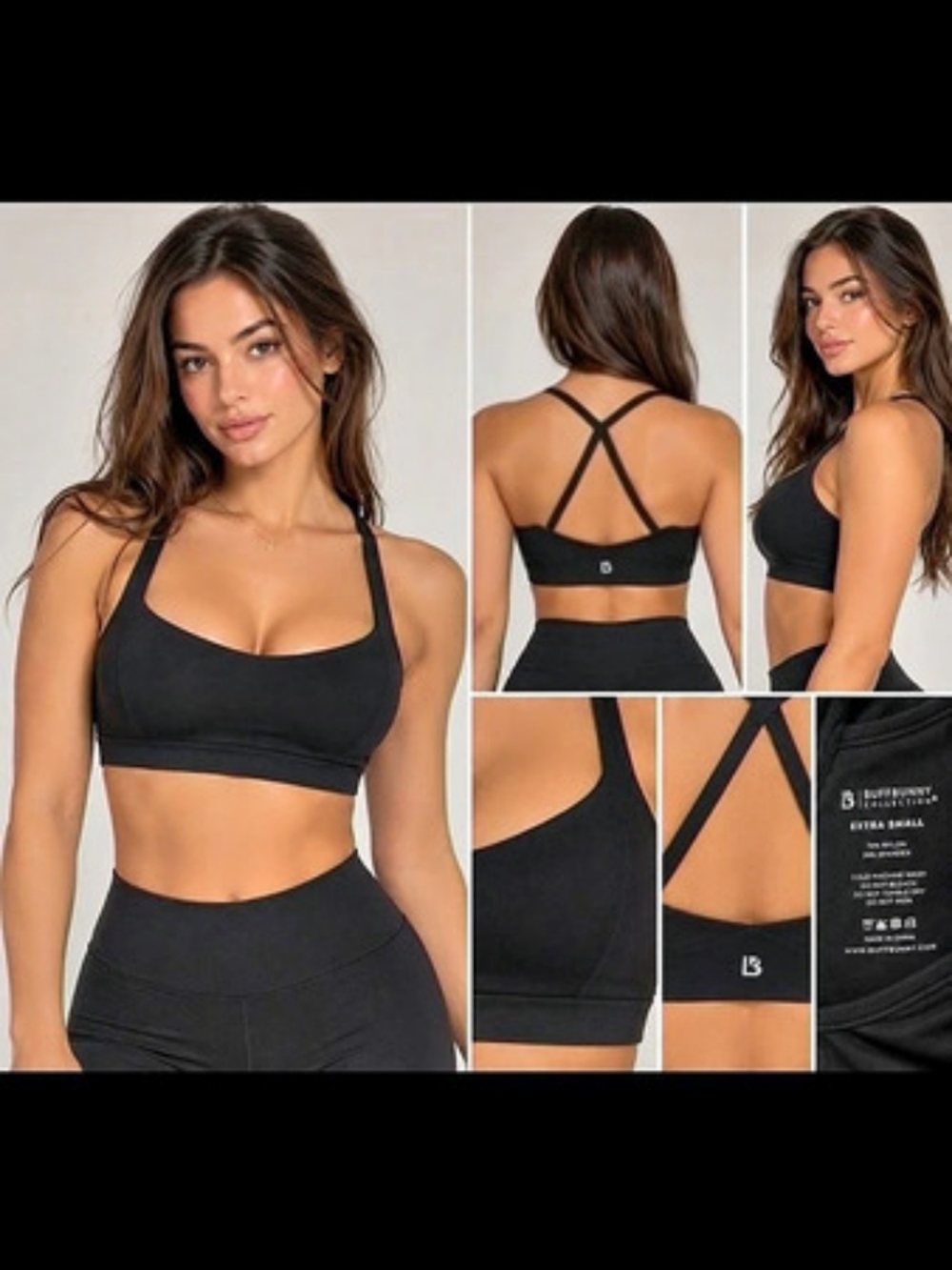 Buffbunny Collection Black Sports Bra Size XS